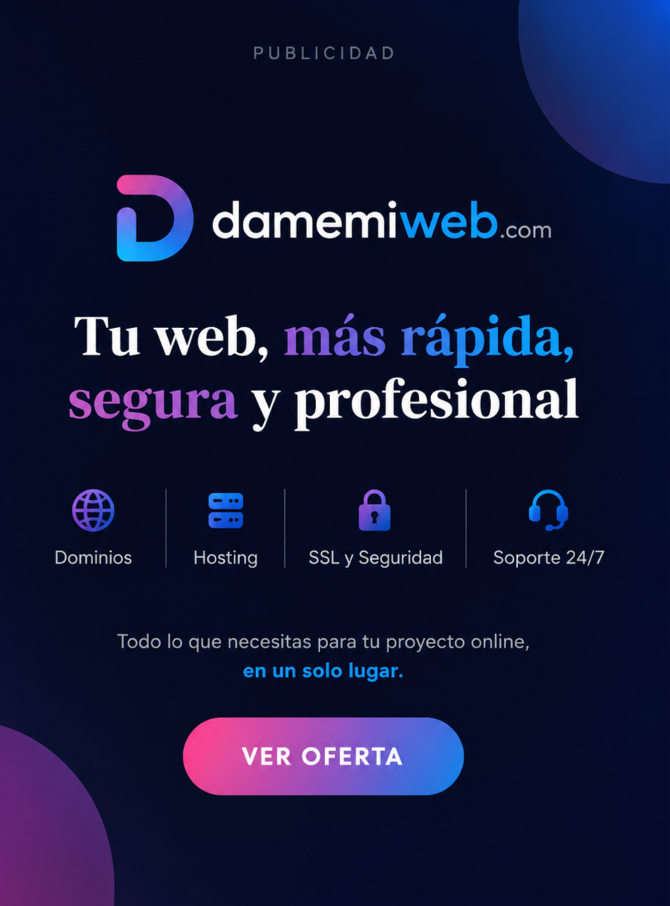 damemiweb.com — Tu web más rápida, segura y profesional